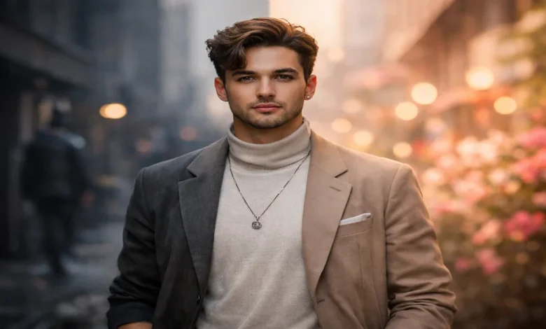 Feminen erkek ne demektir sorusunu temsil eden, maskülen ve feminen özellikleri bir arada taşıyan modern bir erkek görseli