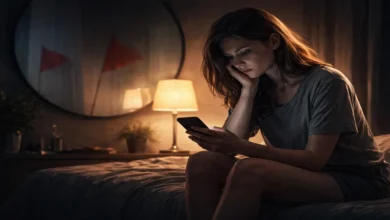 İlişkide kırmızı bayraklar nedeniyle huzursuz hisseden kadın