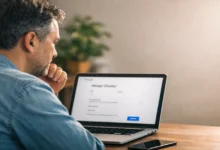 Bilgisayar ekranında Google hesabı oluşturma sayfasına bakan, ilk kez Google hesabı açmaya hazırlanan kullanıcı