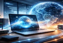 İnternet nedir ve nasıl çalışır? Veri paketleri, DNS ve küresel ağ yapısını gösteren görsel