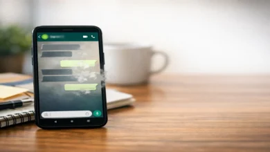 Silinen WhatsApp mesajları geri gelir mi sorusunu anlatan, sohbet ekranı görünen telefon