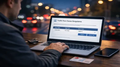 Trafik cezası sorgulama ekranını bilgisayardan kontrol eden sürücü