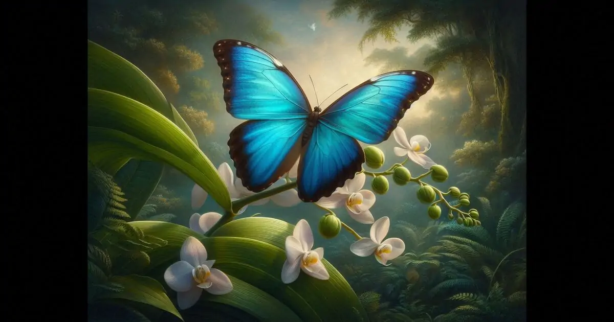 Mavi Morfo Kelebeği tablosu, dönüştürücü deneyimler kavramını sembolize eden bir sanat eseri
